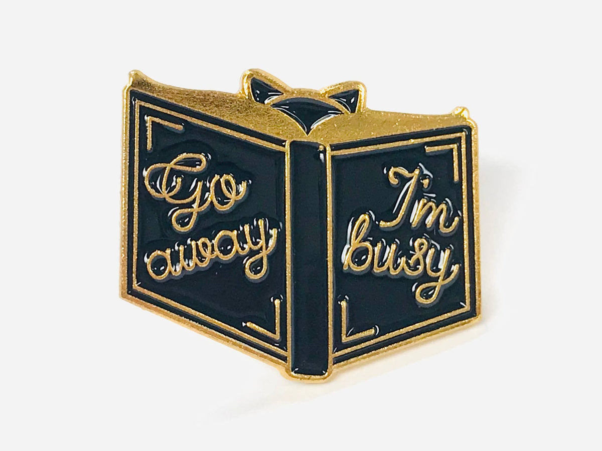 Go Away I'm Busy Lapel Pin, Enamel Pin