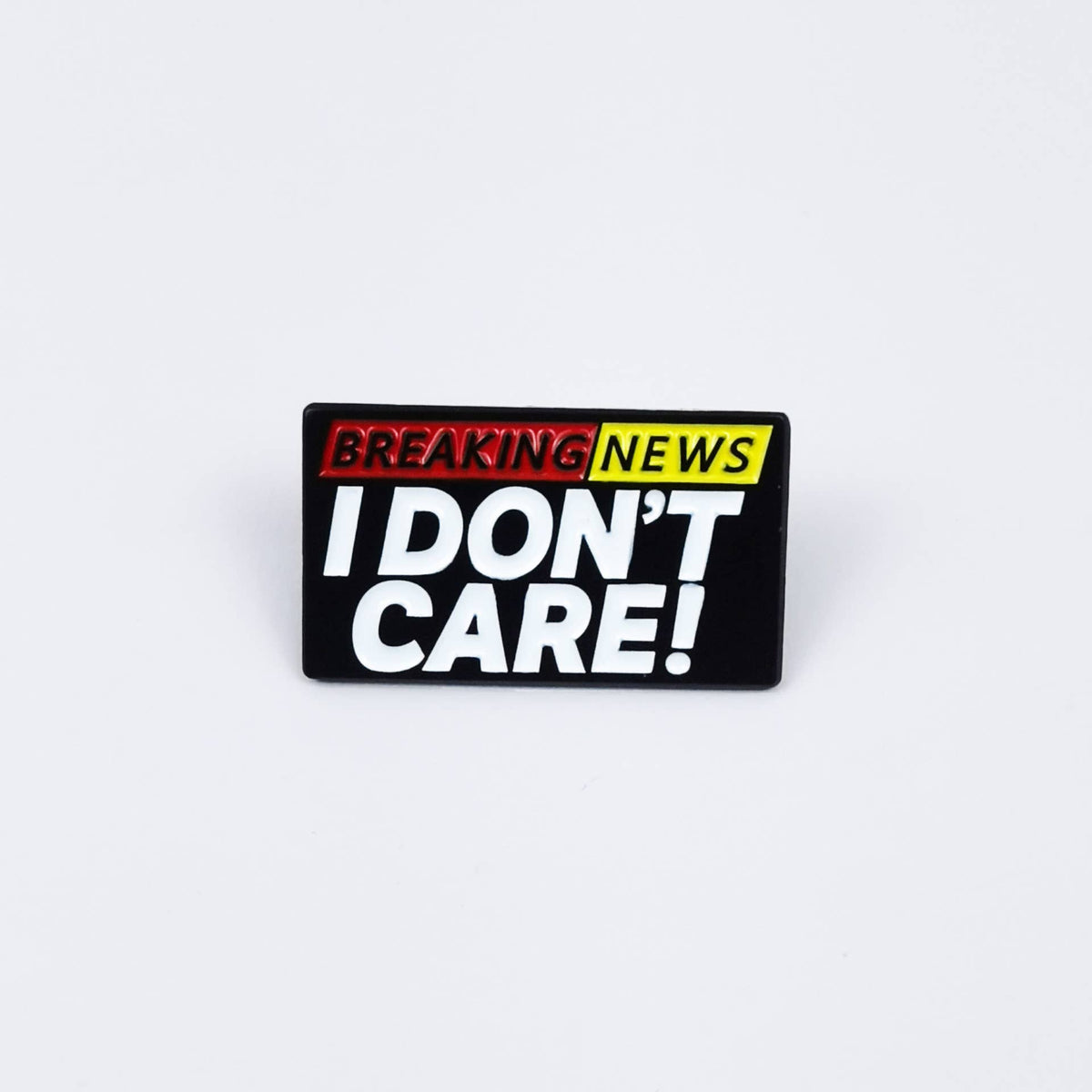 Breaking News I don't care Lapel Pin, ENAMEL PIN