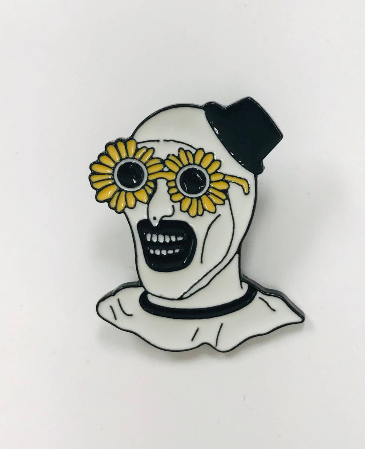 Clown with Sunflower Glasses Lapel Pins, Enamel Pins